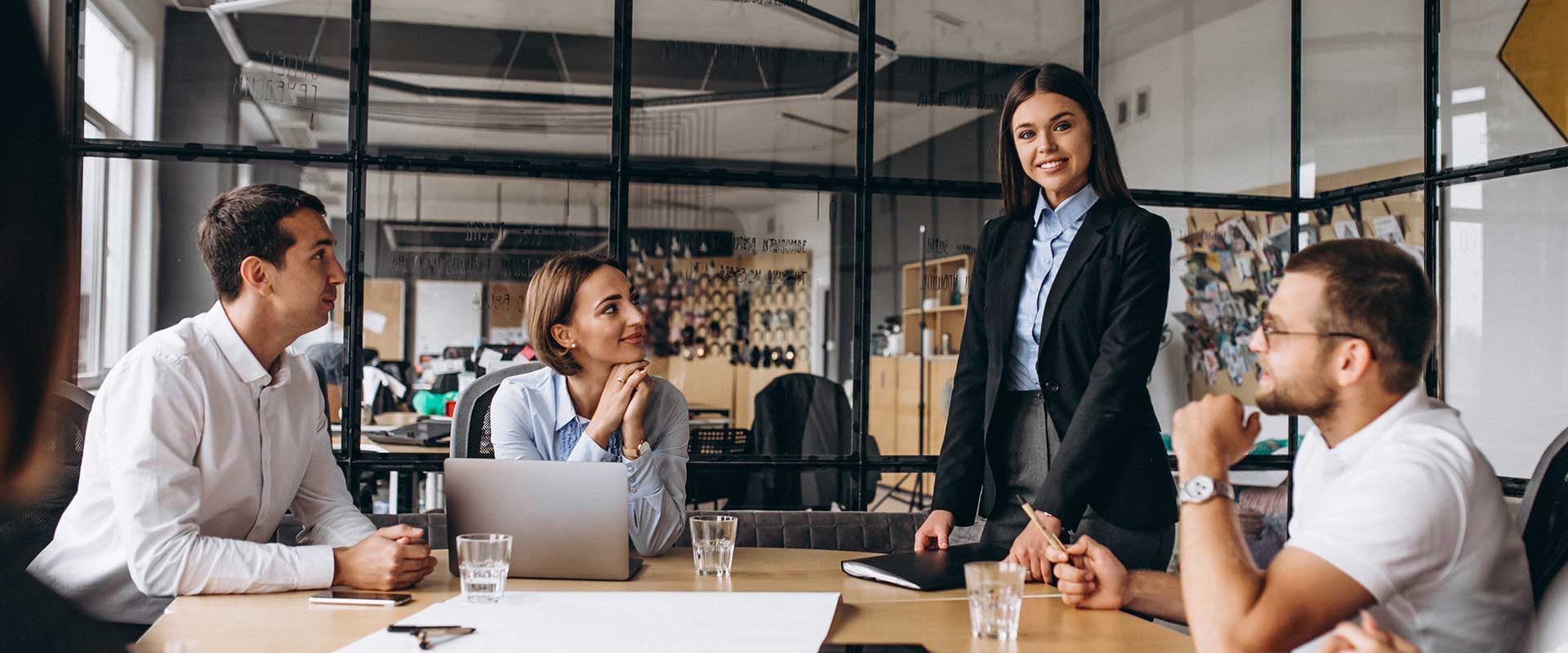 Business meeting representing financial assurance supported by a Bank Guarantee.